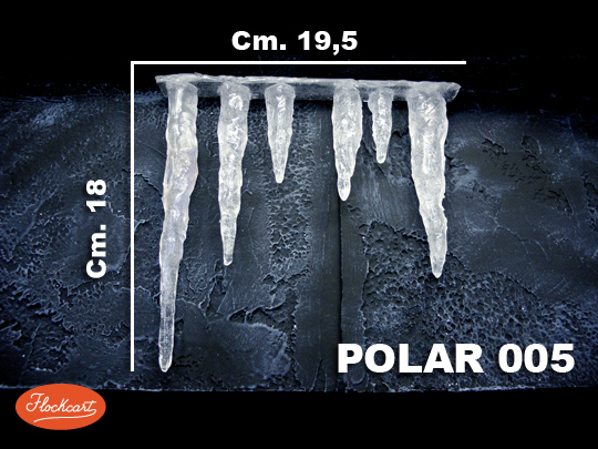 Stalattiti Polar Mod. 005. Composta da 6 stalattiti di medie dimensioni. Lunghezza massima Cm. 18 larghezza Cm.19,5
 