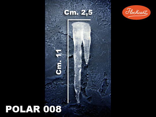 Stalattiti Polar Mod. 008. Composta da 2 stalattiti di piccole dimensioni. Lunghezza massima Cm. 11 - Larghezza Cm. 2,5 