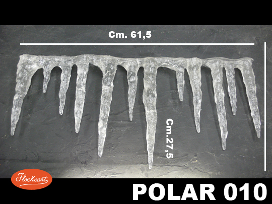 Stalattiti Polar Mod. 010 - la più lunga delle nostre stalattiti Polar. Si estende per ben 61,5 Cm. La stalattite più lunga è di 27,5 Cm. Composta da 12 stalattiti. 