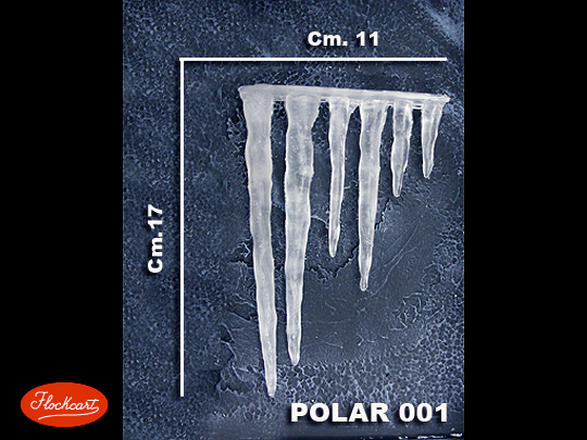Stalattiti Polar Mod. 001 composta da 6 stalattiti di piccole dimensioni. Lunghezza massima della stalattite 17 Cm. Larghezza Cm. 11
 