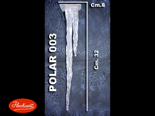 Stalattiti Polar Mod. 003. Composta da 2 stalattiti di medie dimensioni. Lunghezza Cm. 32 - Larghezza Cm. 6
 