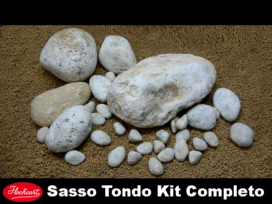 Il Kit Completo di Sasso Tondo, 33 pezzi di differenti dimensioni. 