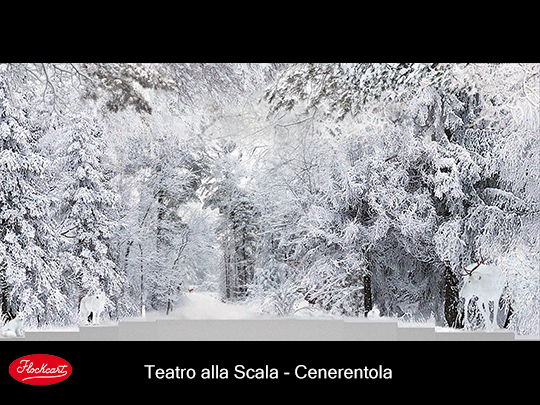 La nostra Biancaneve utilizzata per innevare gli alberi della Cenerentola al Teatro alla Scala di Milano 